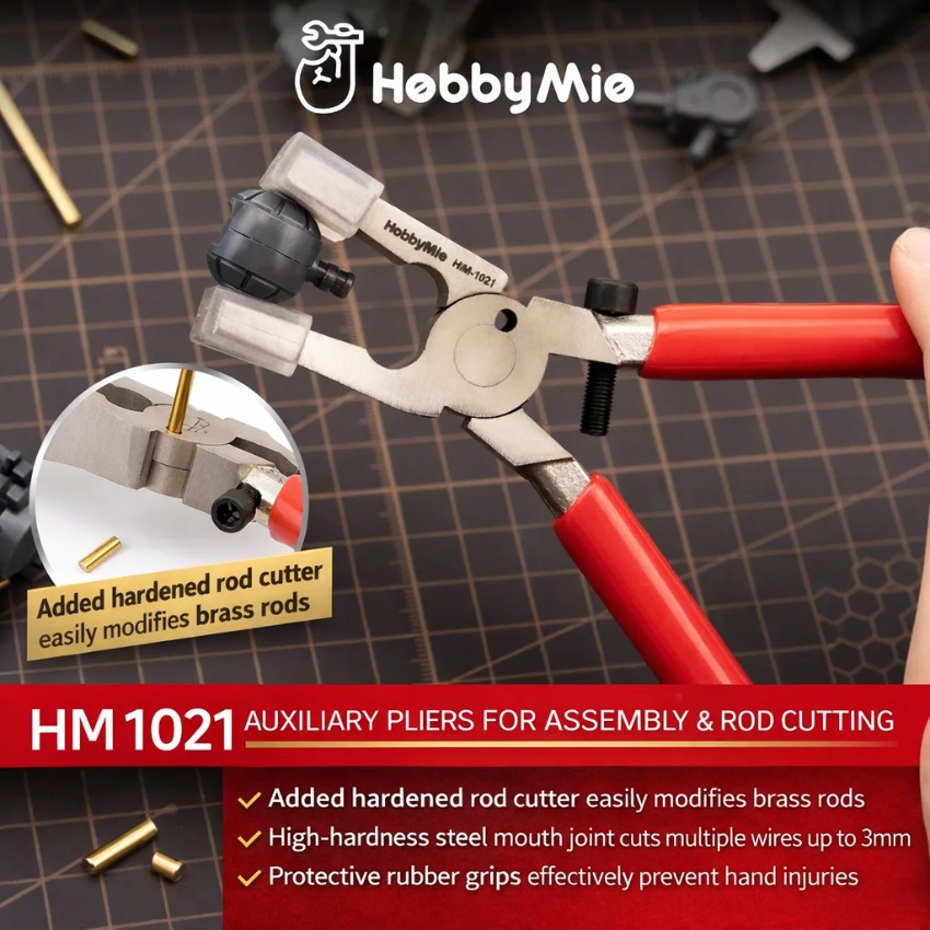 Model Kit Clipper - ホビーミオ補助プライヤー＆ロッドカッティングクランピングトング（シース付き）HM-1021 組み立て済みモデルビルディングクラフトツールDIYギフト用