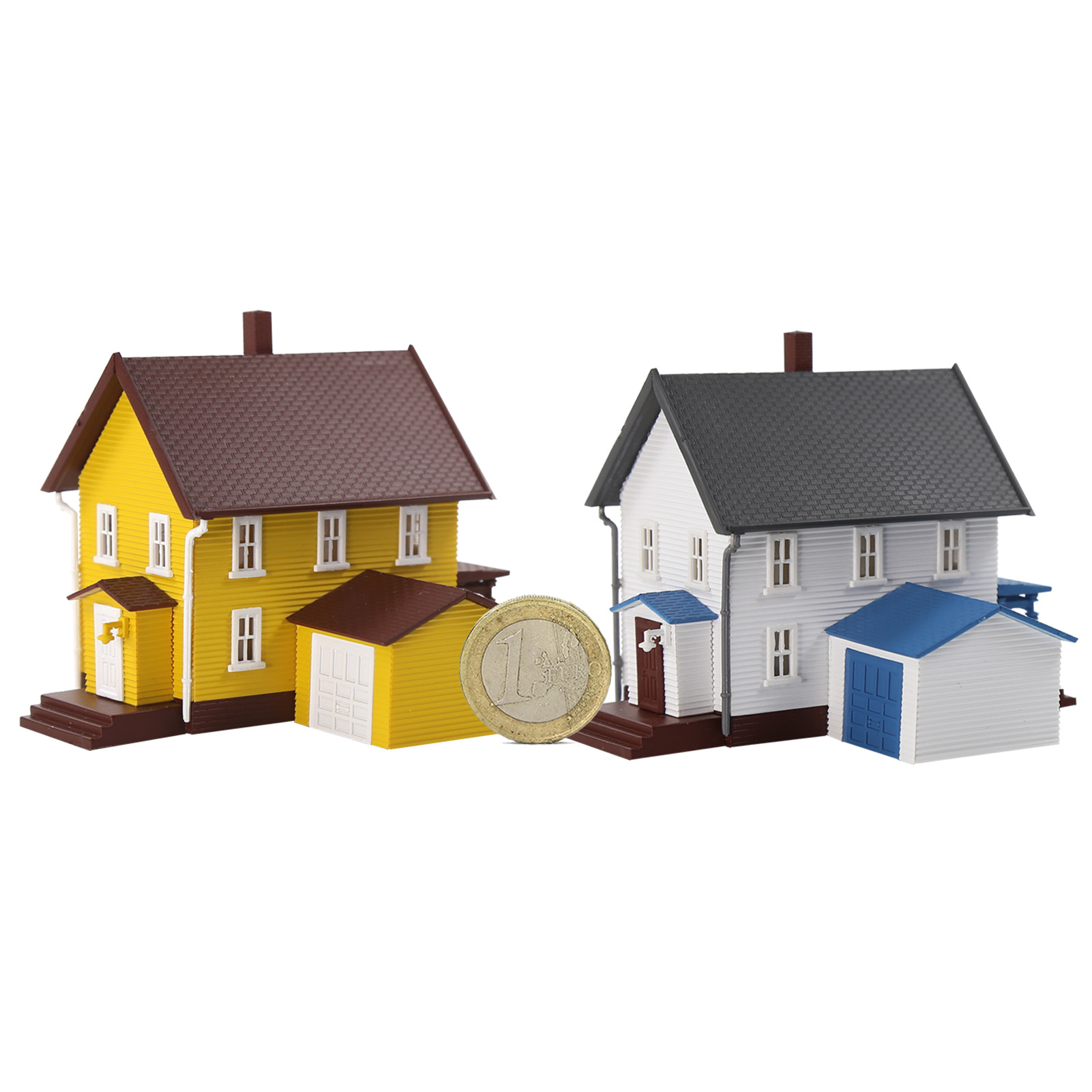 Model Kit House - Evemodel Nスケール 1:160 モデル住宅キット 2階建てガレージ付き JZN5905