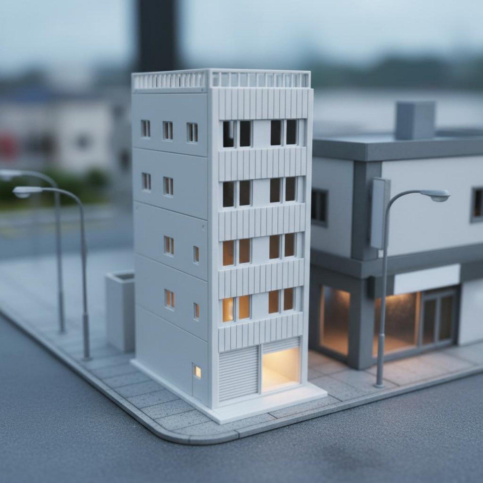 Model Kit House - 建築プロジェクトや街並みジオラマ用の組み立て式ミニチュア和風住宅模型キット