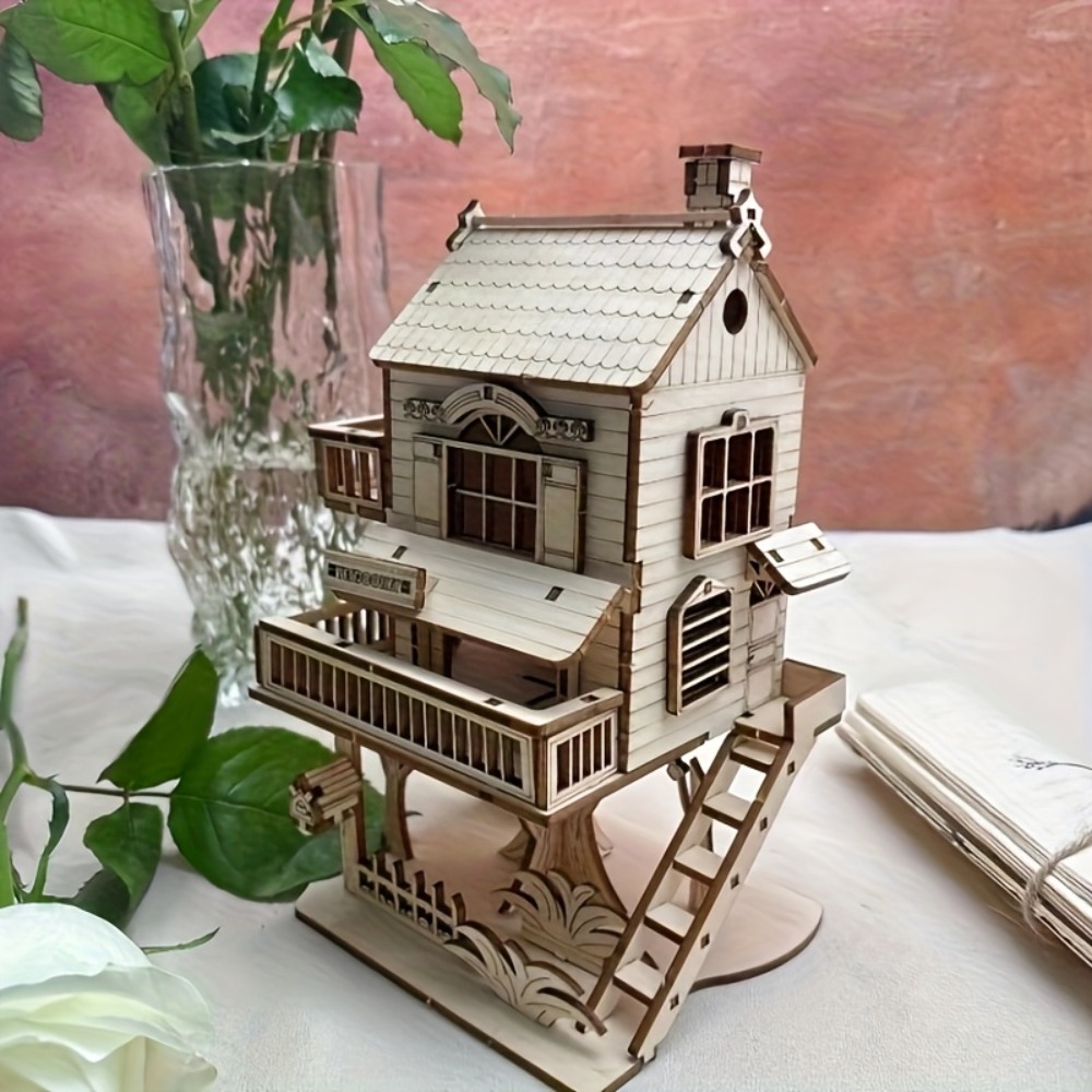 Model Kit House - 3D ジグソーパズル ハウス ツリーハウス ヴィラ モデルキット