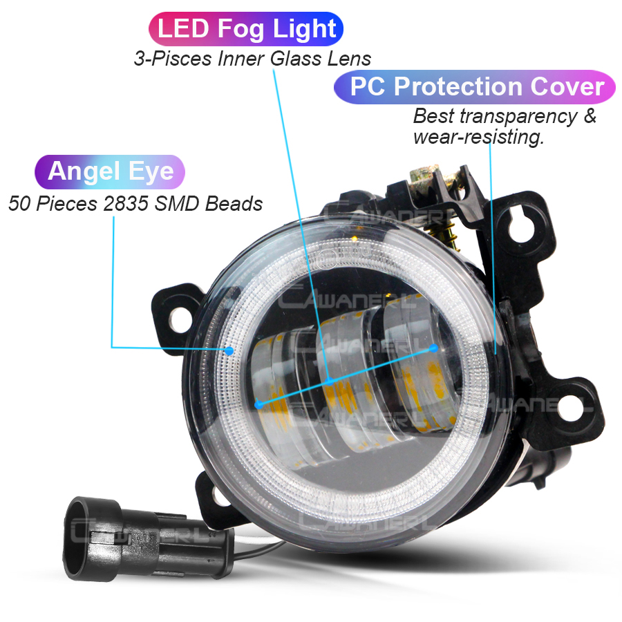 スズキのための天使の目のLEDフォグライト,調節可能なフロン - Model Kit Land Rover のレビューと価格