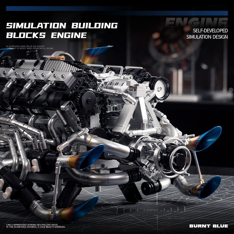 テクニカルスーパーカーV8エンジン組み立てブロックキットモデ - Model Kit Motor のレビューと価格