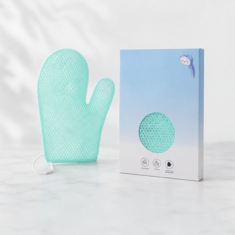 ハニカム構造のTPU製バスグローブと背中用洗顔ブラシのセット - Wash Effect Set のレビューと価格