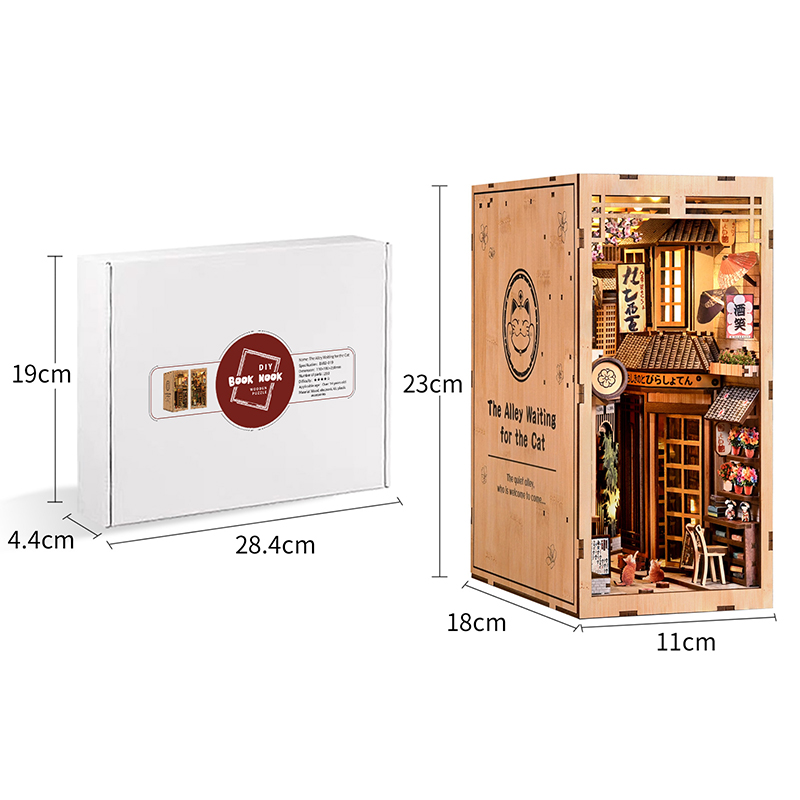 LED木製ブックヌックキット DIY 3Dパズル ミニチュア - Model Kit House のレビューと価格