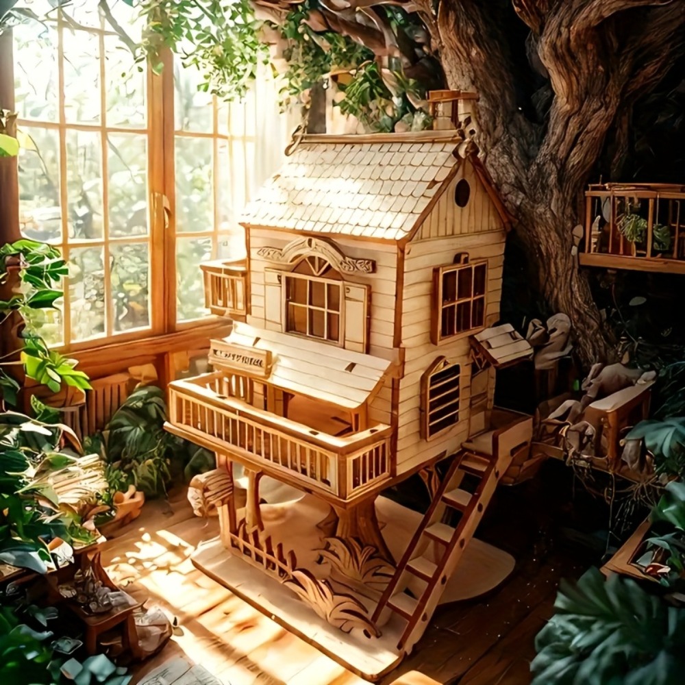 3D ジグソーパズル ハウス ツリーハウス ヴィラ モデルキ - Model Kit House のレビューと価格
