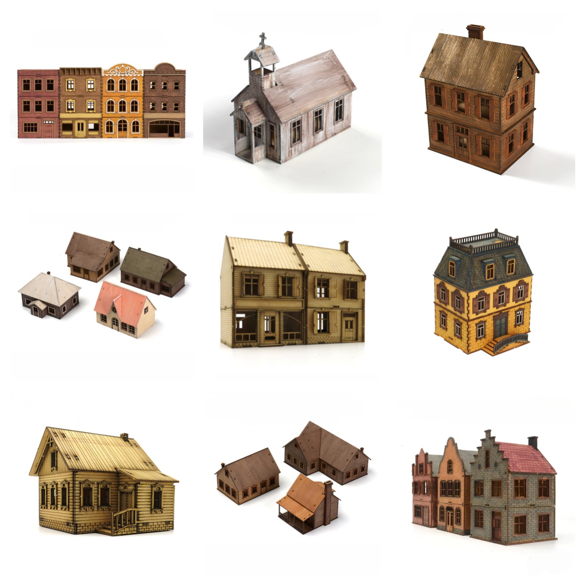 1/72 木製組み立てハウス ヨーロッパ建築 ロウハウス 店 - Model Kit House のレビューと価格