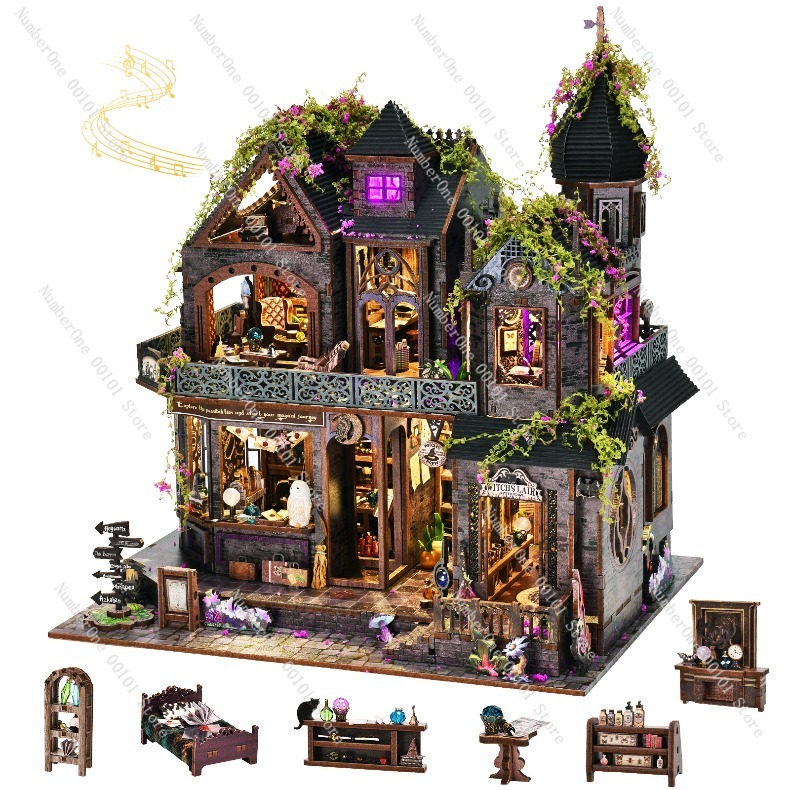 木製ミニチュアハウス 組み立てブロックモデルキット DIY  - Model Kit House のレビューと価格